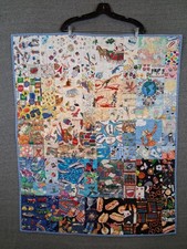 Handmade Quilt I Spy Lap Blanket 33x40 Multi Color Toddler Baby Fun Gradient