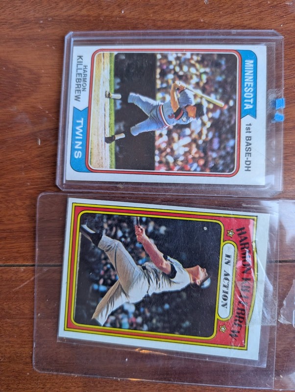 Harmon Killebrew Twins Vintage Lot of (2) 1974 Topps #400 & 1972 In Action #52