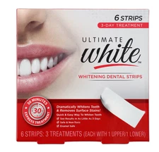 Ultimate White Whitening Dental Strips 6 Strips 2 Pack FREE SHIPPING