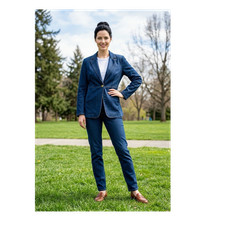 Chico's Women's Blue Button Front Collared Jacket Size 2 Long