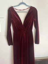 Jenny Yoo Velvet Long-Sleeve Maxi Dress Ryland Red Berry Size 4