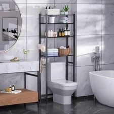 4 Tier Over The Toilet Storage Rack, Bathroom Organizer Shelves Cabinet Above...