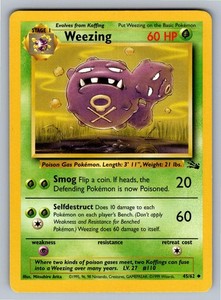 Weezing 45/62 Fossil Uncommon Pokemon Card