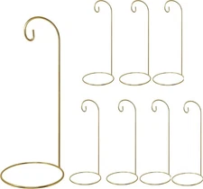 Gold Ornament Stands - Set of 8 Large 11-inch High Ornament Holders - Hanging He