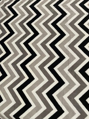 2 Yards by 60'' CHEVRON GREY/BLACK/WHITE  CUDDLE  COLLECTION BY SHANNON