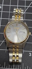 Seiko Solar Day Date Men's Two Tone Stainless Steel Gray Dial Watch