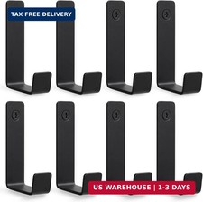 8 Pcs Heavy Duty Wall-Hooks, Large Coat Hooks Wall Mount, Black Metal Wall Hooks
