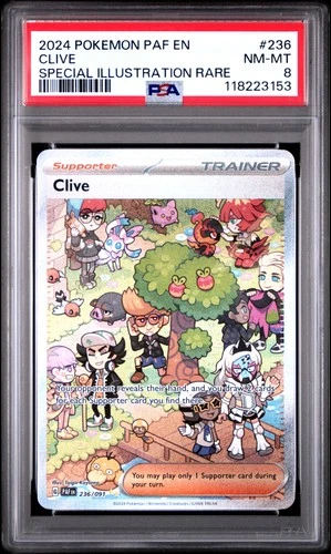 2024 POKEMON PAF EN-PALDEAN FATES SPECIAL ILLUSTRATION RARE #236 CLIVE PSA 8