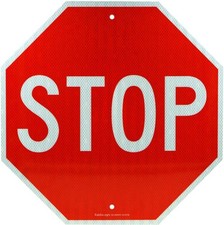 Faittoo Stop Sign, 24 X 24 Inches Octagon Engineer Grade Reflective Sheeting Str