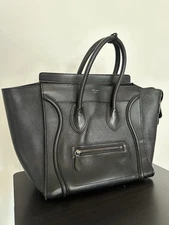 Céline Luggage Micro Leather Handbag suede Interior