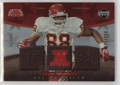 2007 Upper Deck Artifacts AFC Apparel Red 75/250 Tony Gonzalez #AFC-TG HOF 7bt