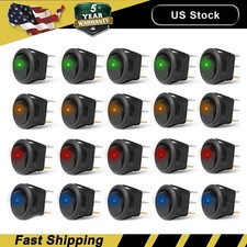 20pcs Rocker Switch Toggle 12v Led Light Car Auto Boat Round On Off Spst 20 20pcs Rocker Switch Toggle 12v Led Light Car Auto Boat Round On Off Spst 20