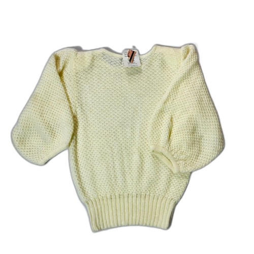 NOS VTG 80s Bechamel Mohair Sweater Ivory Puff Sleeve Cottage Chic Soft Large, Size L, $49 - Photo 2