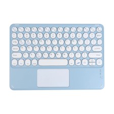 Blue Wireless Bluetooth Keyboard 10" Portable Rechargeable with Touchpad