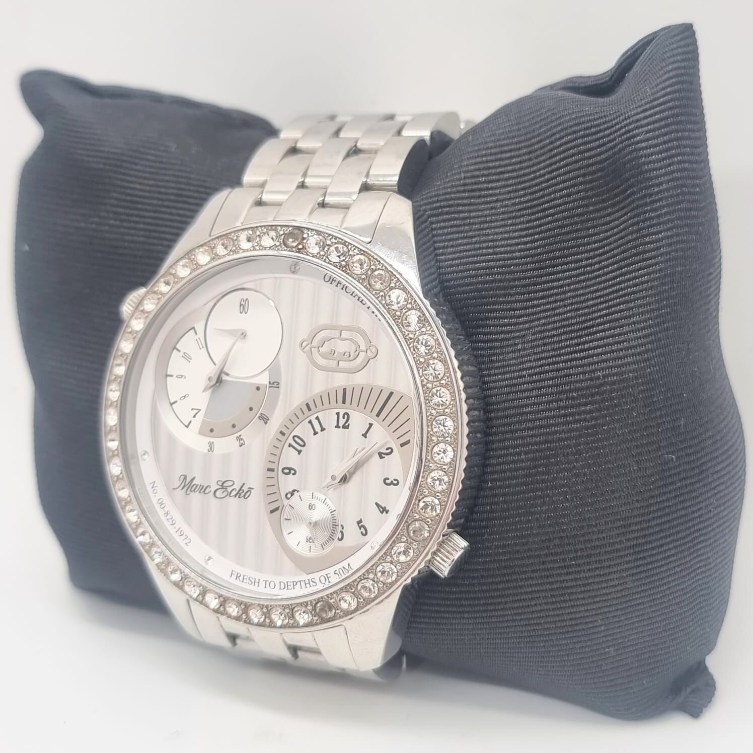 Marc Ecko E17522G1 Two Timer Dual Time Silver Sta… - image 2