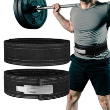 Weightlifting Belt for Men and Women, 10mm x 4" Genuine Leather Lever Belt fo...