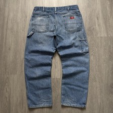 Vintage Dickies Carpenter Jeans Size 36x30 Blue Medium Wash Denim Workwear