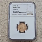 1908 Indian Head Cent Penny Bronze Coin NGC Slabbed & Graded AU Details Cleaned