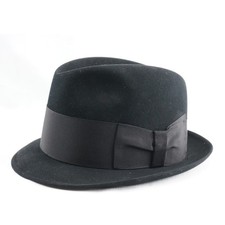 Cavanagh New York Fedora Hat MCM Black Grosgrain Ribbon Sz 7 1/8 w/Box Vintage