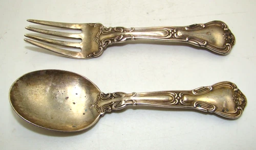 Gorham Sterling Chantilly Baby Spoon & Fork Set