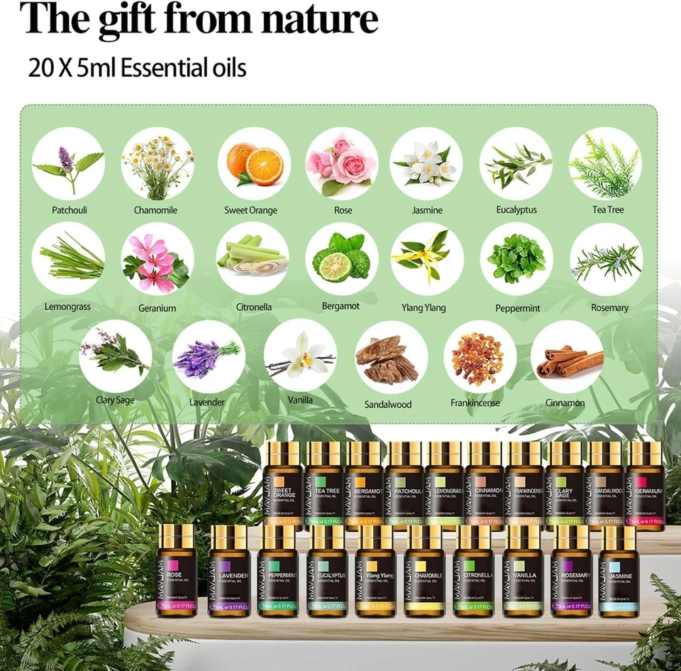 Tea Tree 20 Pcs Pure Essential Oil Gift Set, for Diffuser, Humidifiers, and MORE - Image 2 of 4