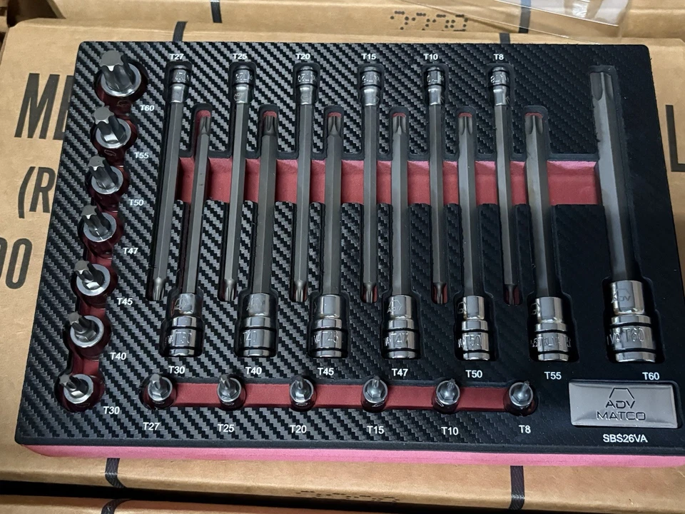 Набор головок Matco Torx приводы 1/4, 3/8 и 1/2 (набор из 26 штук) SBS26VA - Изображение 3 из 3