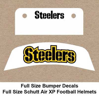 NOS Pittsburgh Steelers Team Name Bumper Decals Schutt Air XP, Vengeance, DNA