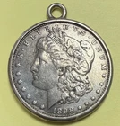 1898 Morgan Silver Dollar w/ Sterling Silver Bezel