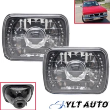 Pair 5X7 7x6 Inch Glass Lamps Blue Headlights For Ford F-150 F-250 F-350 Trucks