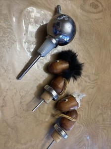 4 Vintage Figurine In Water Ball Wine Bottle Stopper, Glass Wine Bottle Stopper