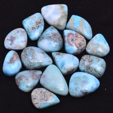 15 Pcs Natural Larimar 17mm-21mm Cabochon Huge Untreated Gemstones Wholesale Lot