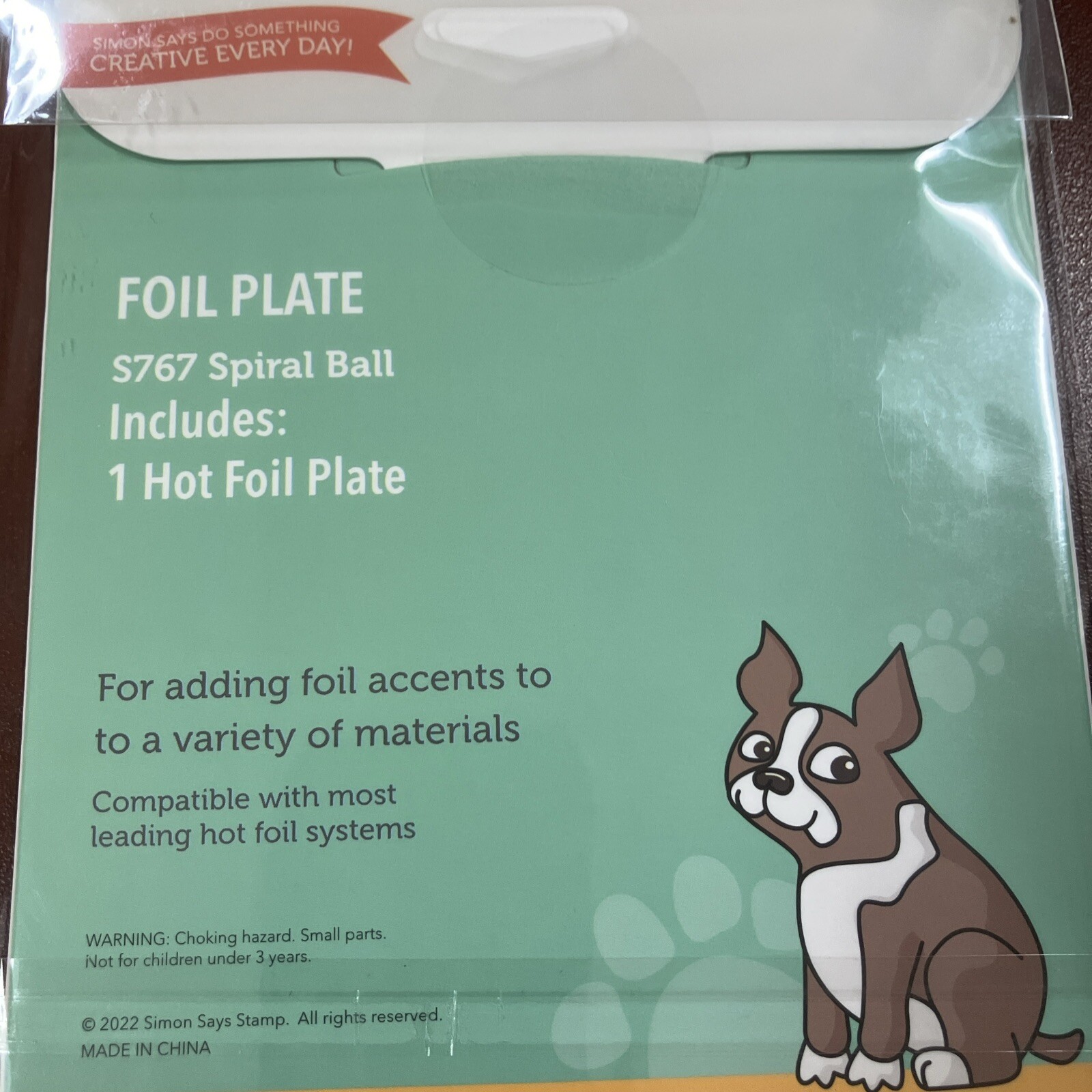 Simon Says Stamp Foil Plate Spiral Ball, S767
