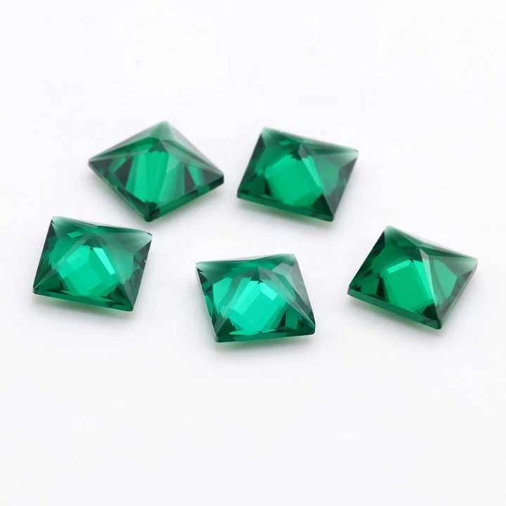 Green Nano Emerald Square AAA Rated Lab Created Gemstone Jewelry Stone 3mm to6mm - Image 4 of 4