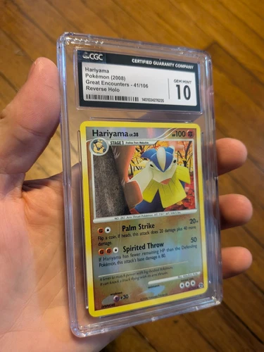 (POP 28) CGC 10 GEM MINT Hariyama Reverse Holo 41/106 Pokemon Great Encounters