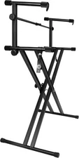 MR DJ KS650 2 Tier Doubled Keyboard Stand Adjustable Locking Straps & Quick