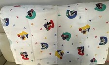 Vintage Dundee Disney Babies Mickey Minnie Donald Baby Blanket Satin Trim