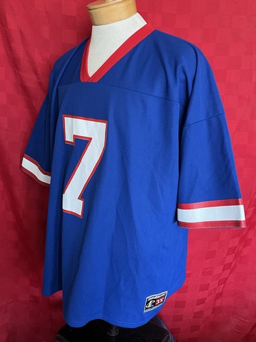 VINTAGE 1990s Buffalo Bills #7 Doug Flutie Logo Athletics Football Jersey 3XL - Picture 12 of 18