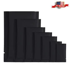 100 Double-Sided Matte Black Open Top Mylar Foil Sample Snack Pack Storage Bags