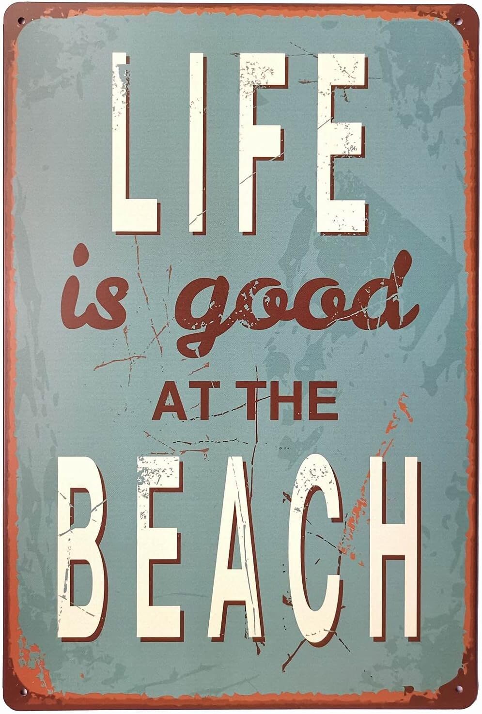 Life Is Good At Beach Tin Sign Wall Retro Metal Bar Pub Poster Metal 12