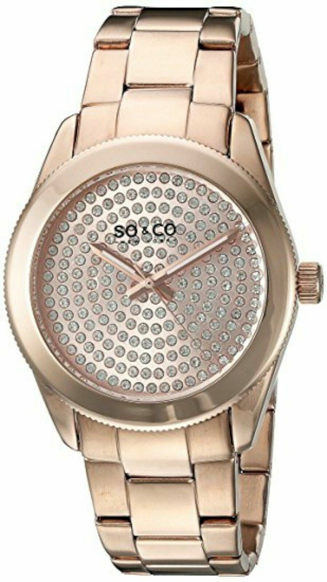 SO&CO New York Madison 5067 Watch 38mm Gold Crystal Filled Womens Water Resistan NEW SO & CO New York 5067.1 Womens Madison Crystal Filled  main image 4