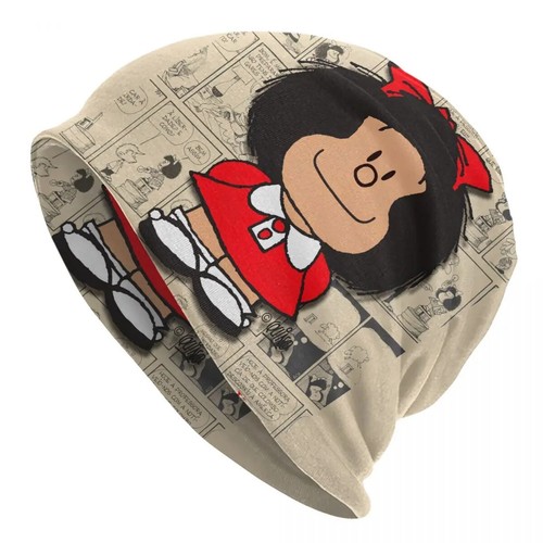 Mafalda Riding A Bike Skullies Beanies Caps Knit Hat Adult Quino Bonnet Hats - Picture 26 of 37