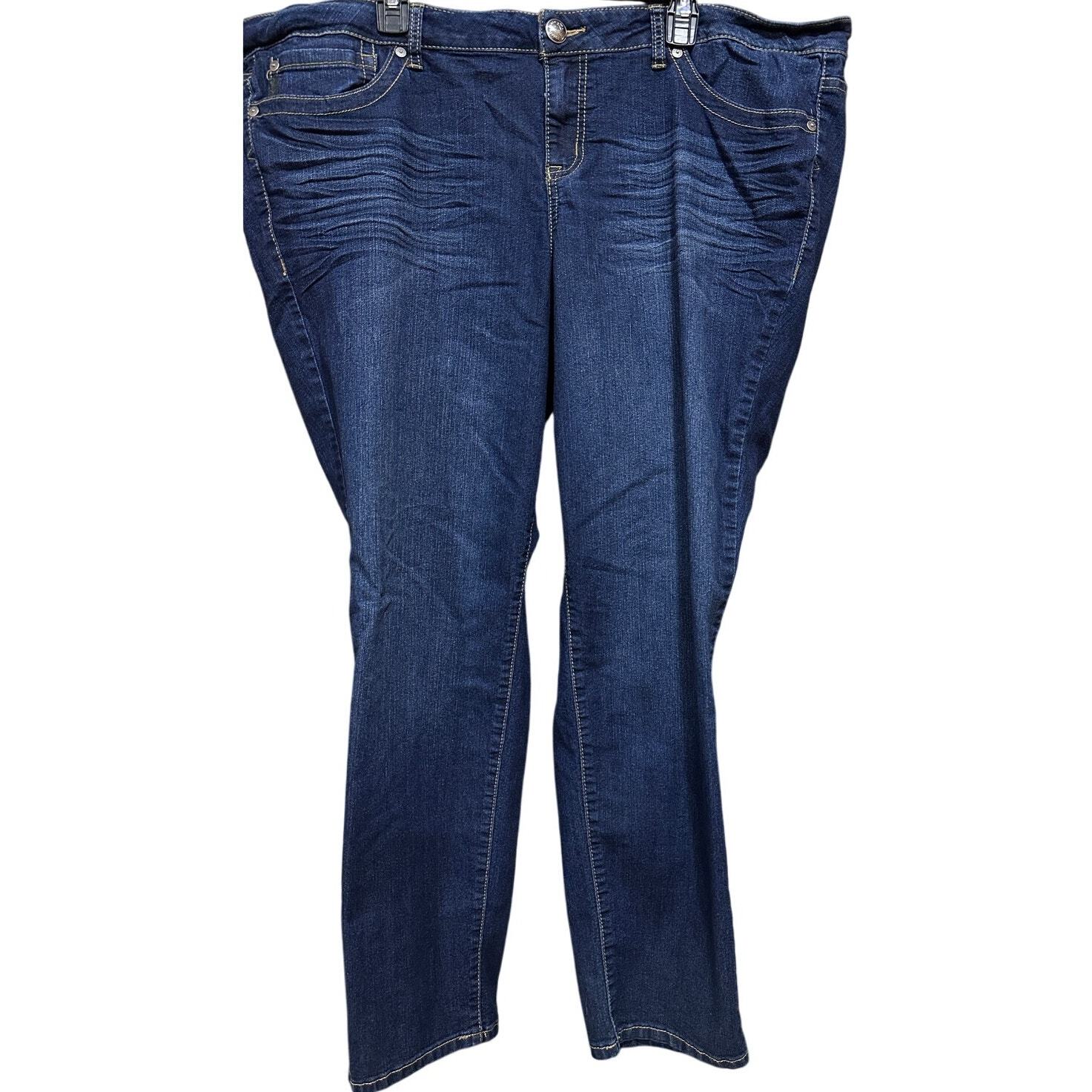 Torrid Skinny Jeans Women Plus 26 Dark Blue Stretch Denim Cotton Poly Spandex-image