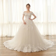 Ball Gown Wedding Dress Off Shoulder Elegant Lace Appliques Celebrity Princess