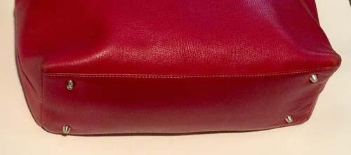 MAXX NEW YORK SHOULDER HOBO SATCHEL TOTE HANDBAG RED PEBBLE LEATHER ZIPPED - Picture 4 of 6