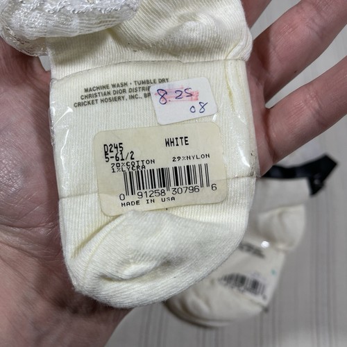 Rare NOS Vintage Christian Dior Kids Socks Size 5-6 Ruffles 90s White Cream U1 - Picture 9 of 9