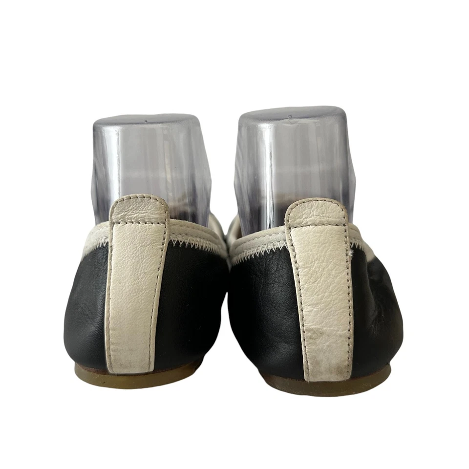 Bloch женщин Classica жемчуг балет плоский 38,5 8 черный белый кожаный поскользнуться на туфли - Изображение 3 из 4