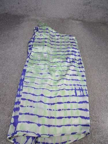Poleci Shift Dress Womens 4 Multicolor Silk Single Shoulder - Picture 3 of 8