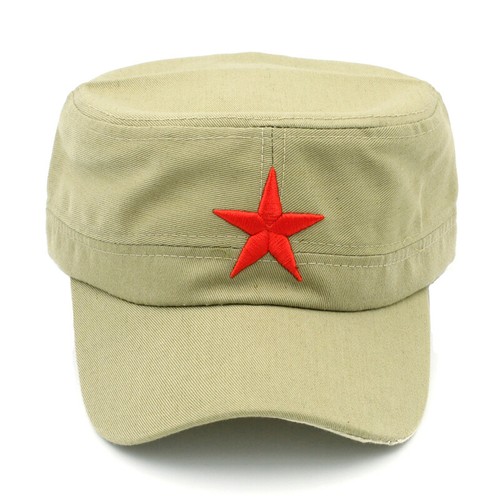 Men Cotton Army Cap Military Patrol Cadet Hat Sports Driving Adjustable Red Star - Picture 20 of 21