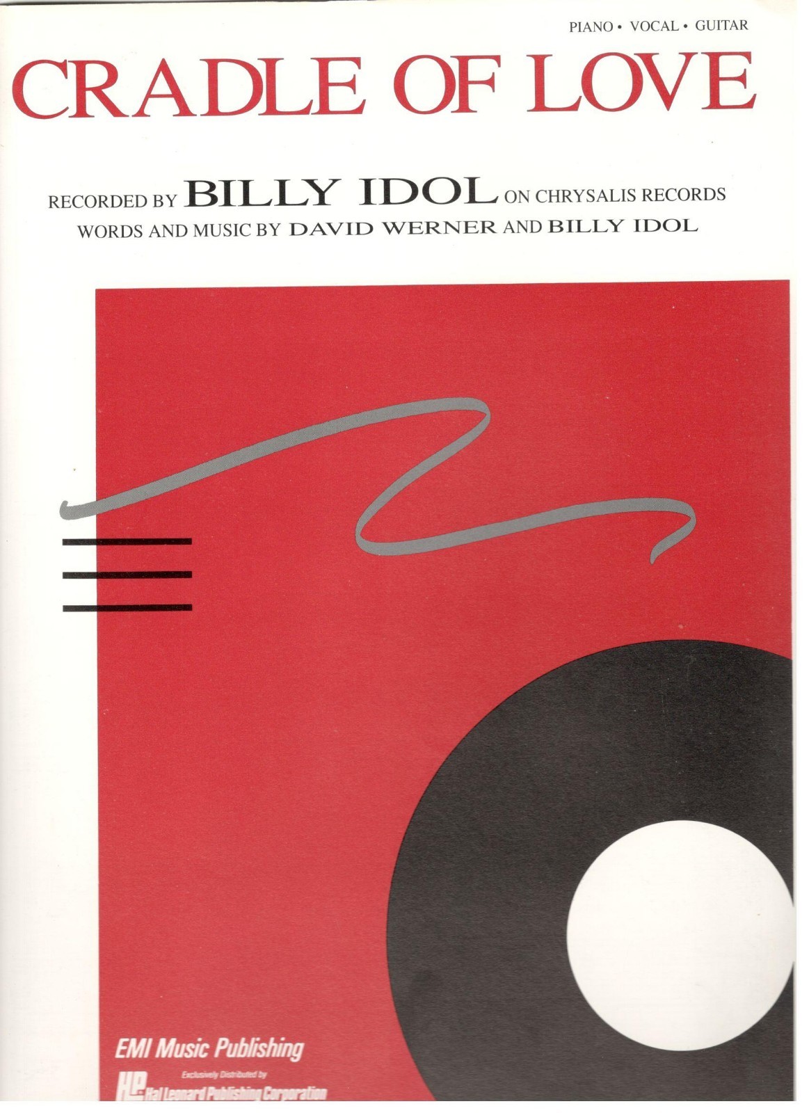 BILLY IDOL "CRADLE OF LOVE" SHEET MUSICPIANO/VOCAL/GUITARVERY RARENEW ON SALE eBay