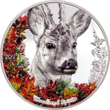Deer woodland spirit 1 oz silver coin Mongolia 2022
